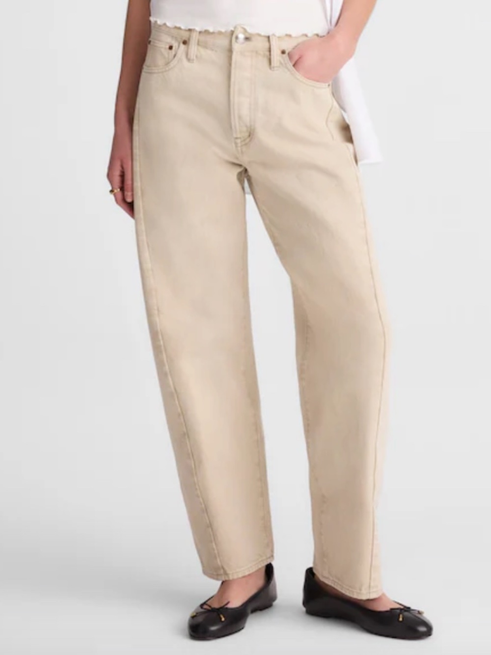 Madewell Pieced Barrel Leg Jeans Khaki 33